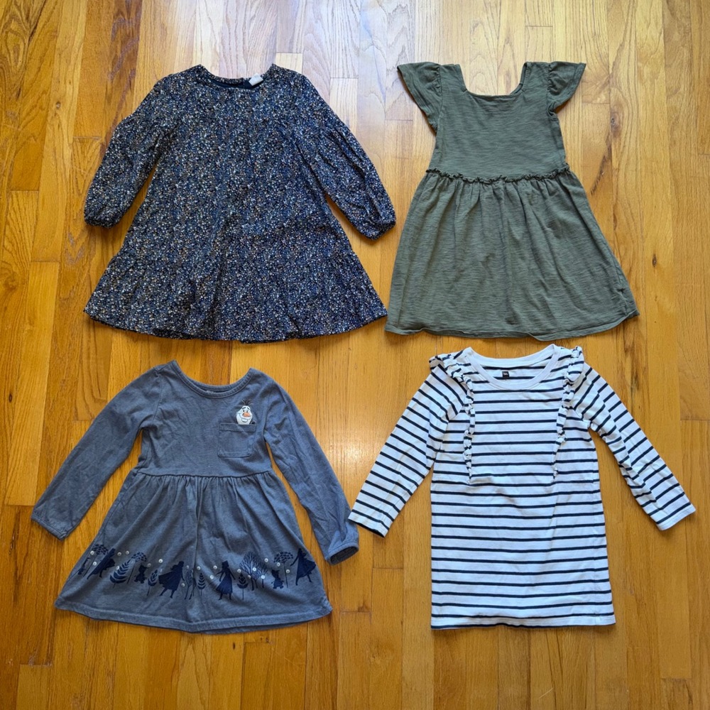 Girls 4T Dress Bundle Gap Disney Frozen Cat & Jack Tea Collection 4pc Set Fall